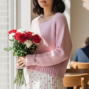 Cozy, baby pink, Valentine’s Day Sweater